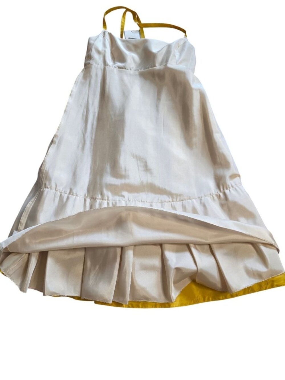 NWT J.Crew Silk Taffeta Babydoll Dress Yellow Gold - Picture 5 of 16